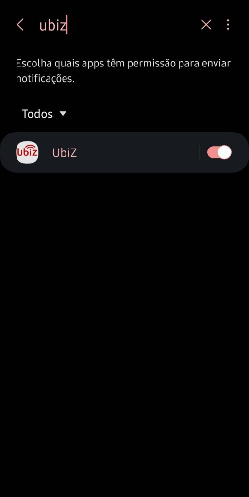 Android - Passo 2: Ativar as notificações da App UbiZ